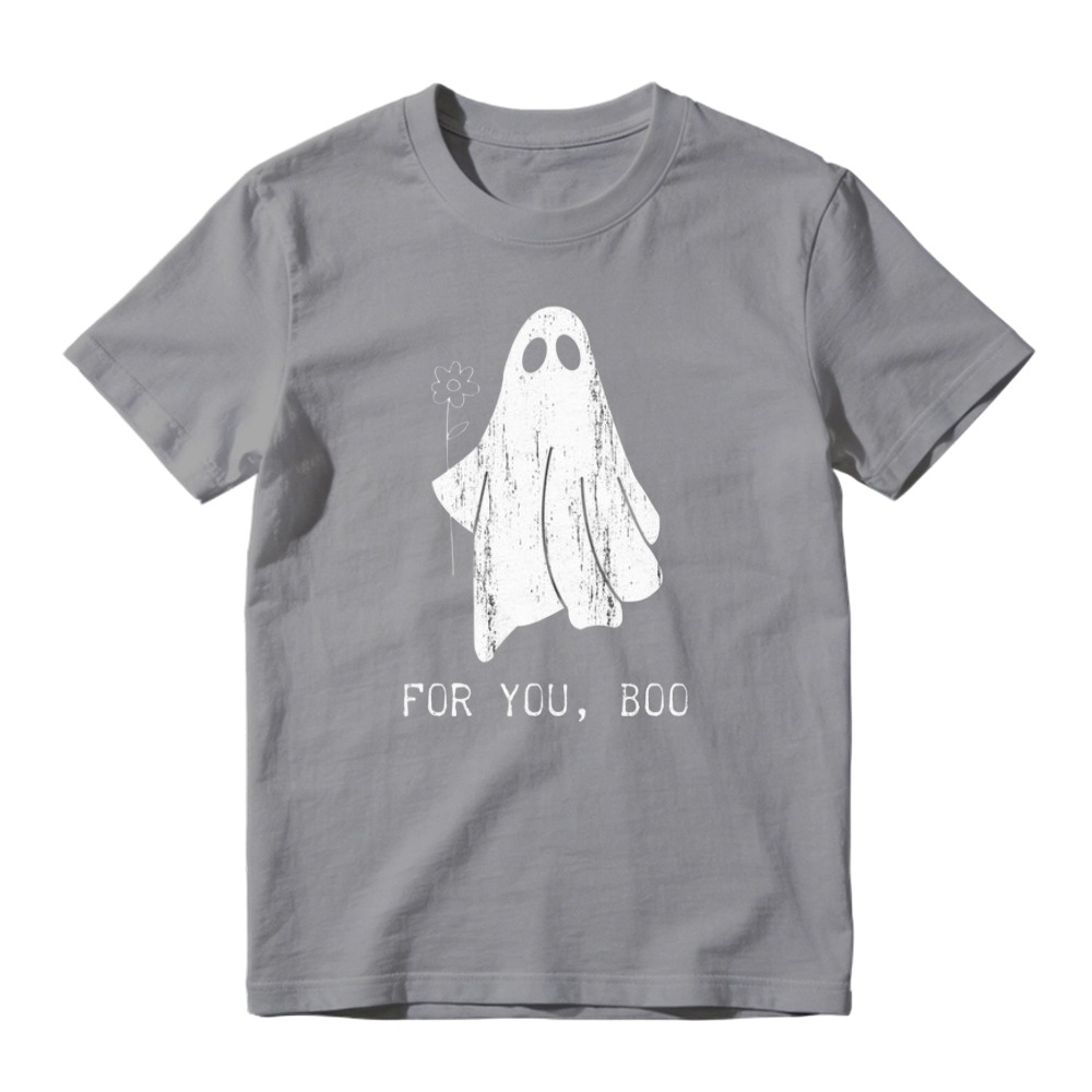 Cute Ghost Holding Flower For You Boo Halloween Funny Graphic T-shirt