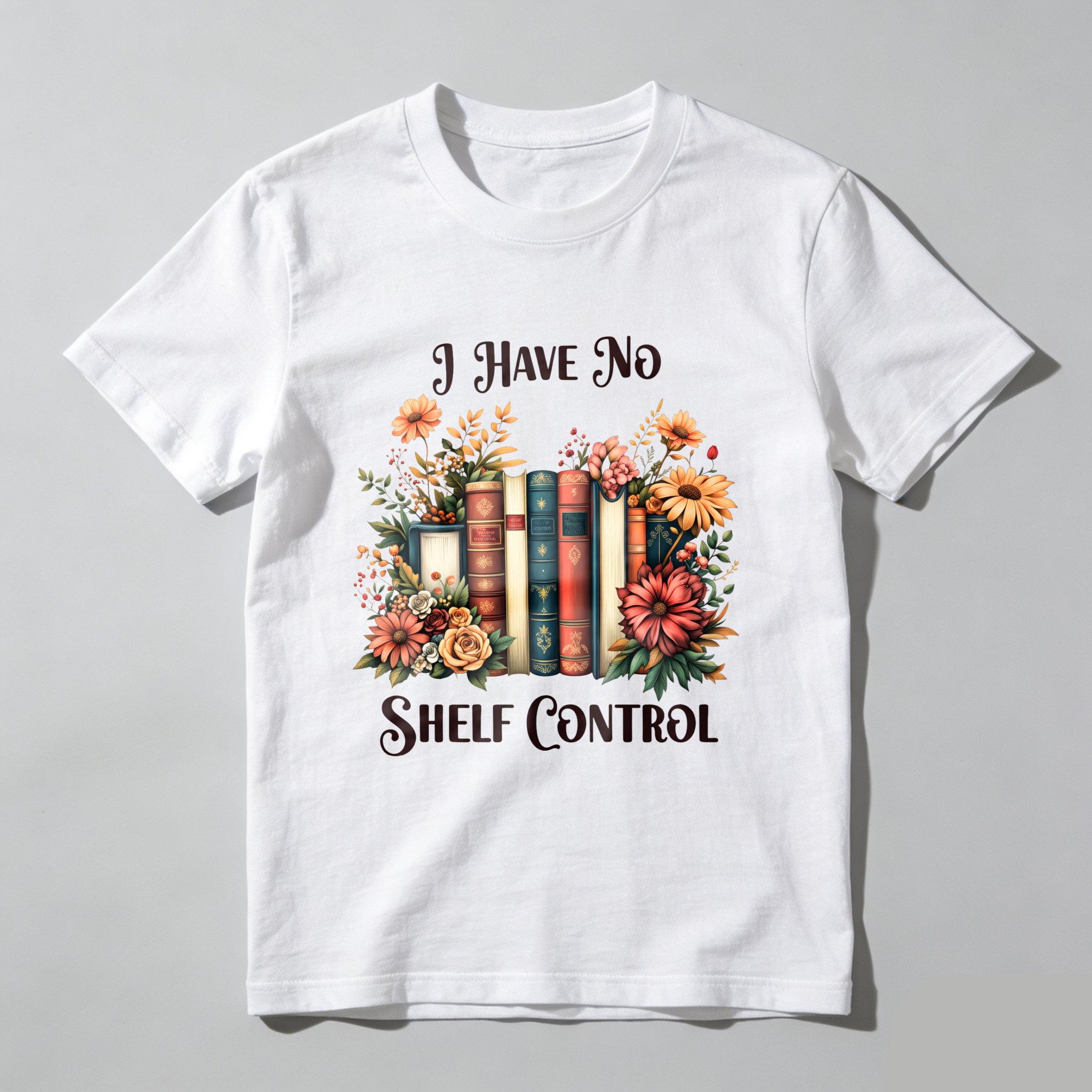 Wardrobecart Bookshelf And Flowers I Have No Shelf Control Unisex Classic T-shirt