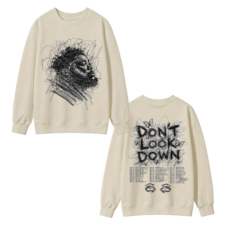 R0D Wave Don't Look Down Tour Sweatshirt, Vintage Rapper Hip Hop Music Concert Sweatshirt