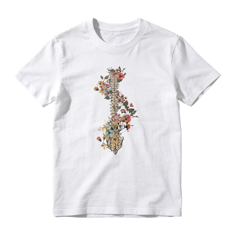 Floral Spine Skeleton Art, Unisex Classic T-shirt
