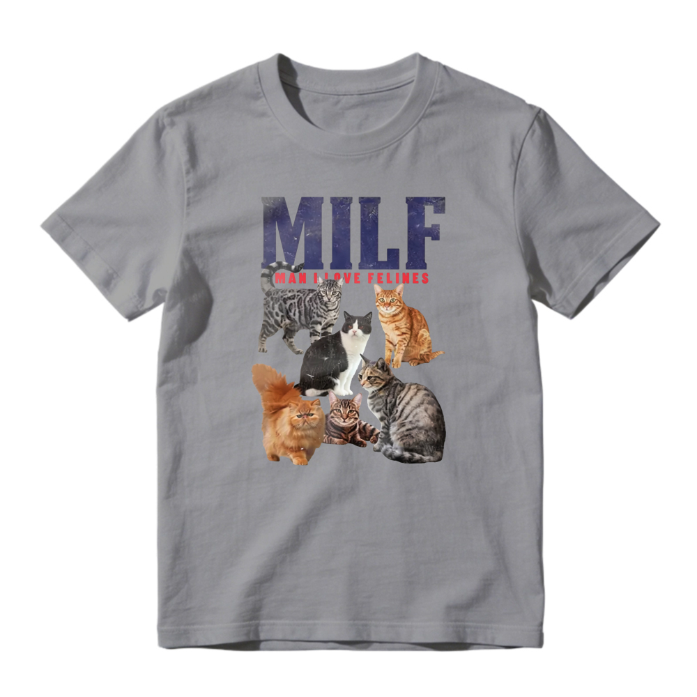 MILF Man I Love Felines Cats Graphic, Unisex Classic T-shirt
