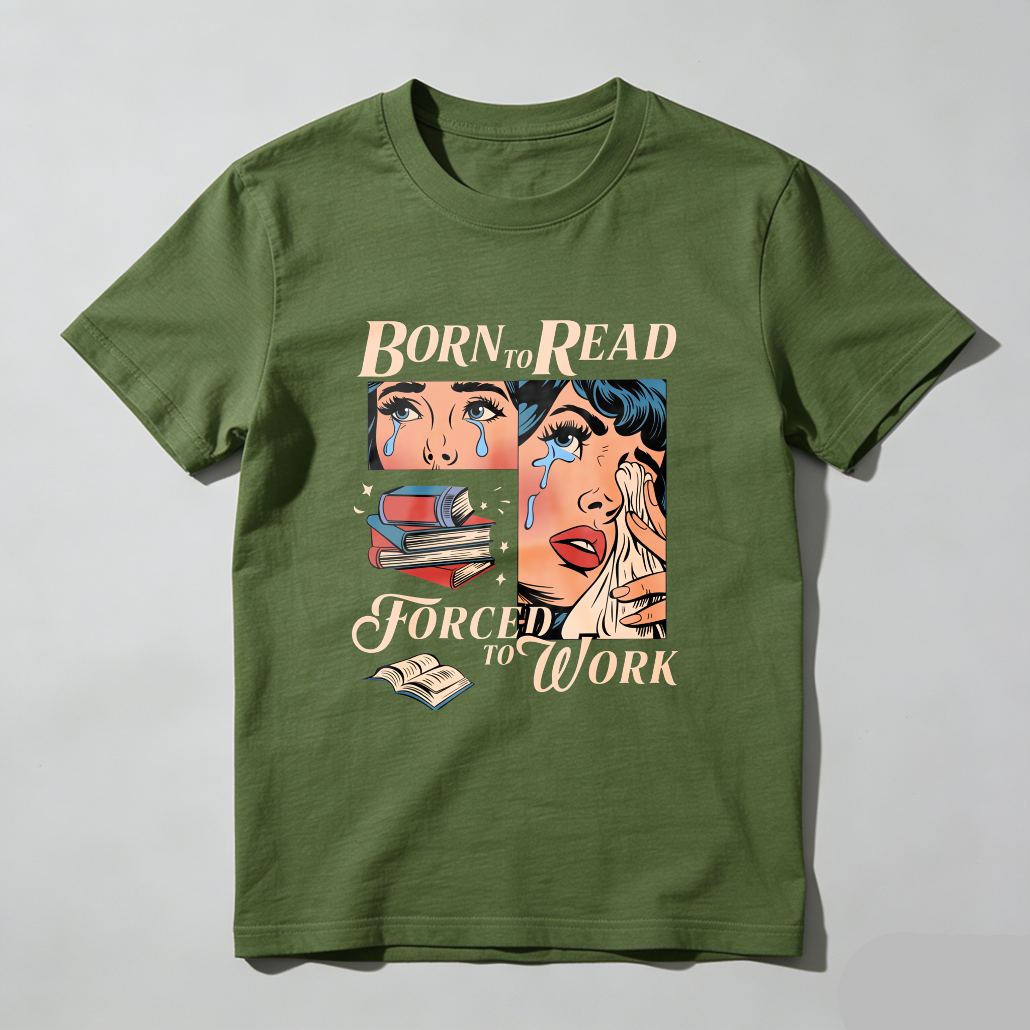 Wardrobecart Born To Read Forced To Work Tshirt