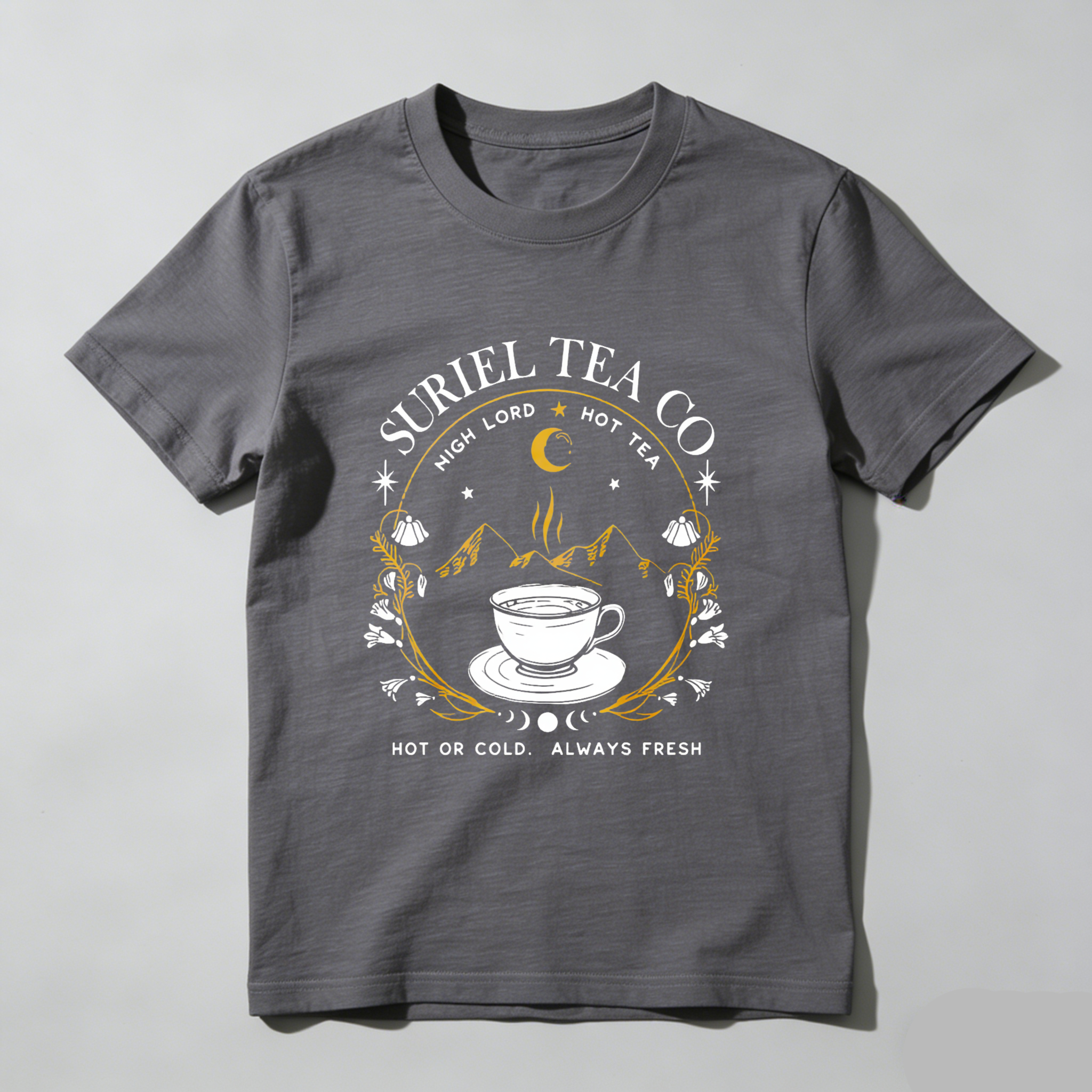 Wardrobecart Surriel Tea Co Moon Mountains Cup Stars Tshirt