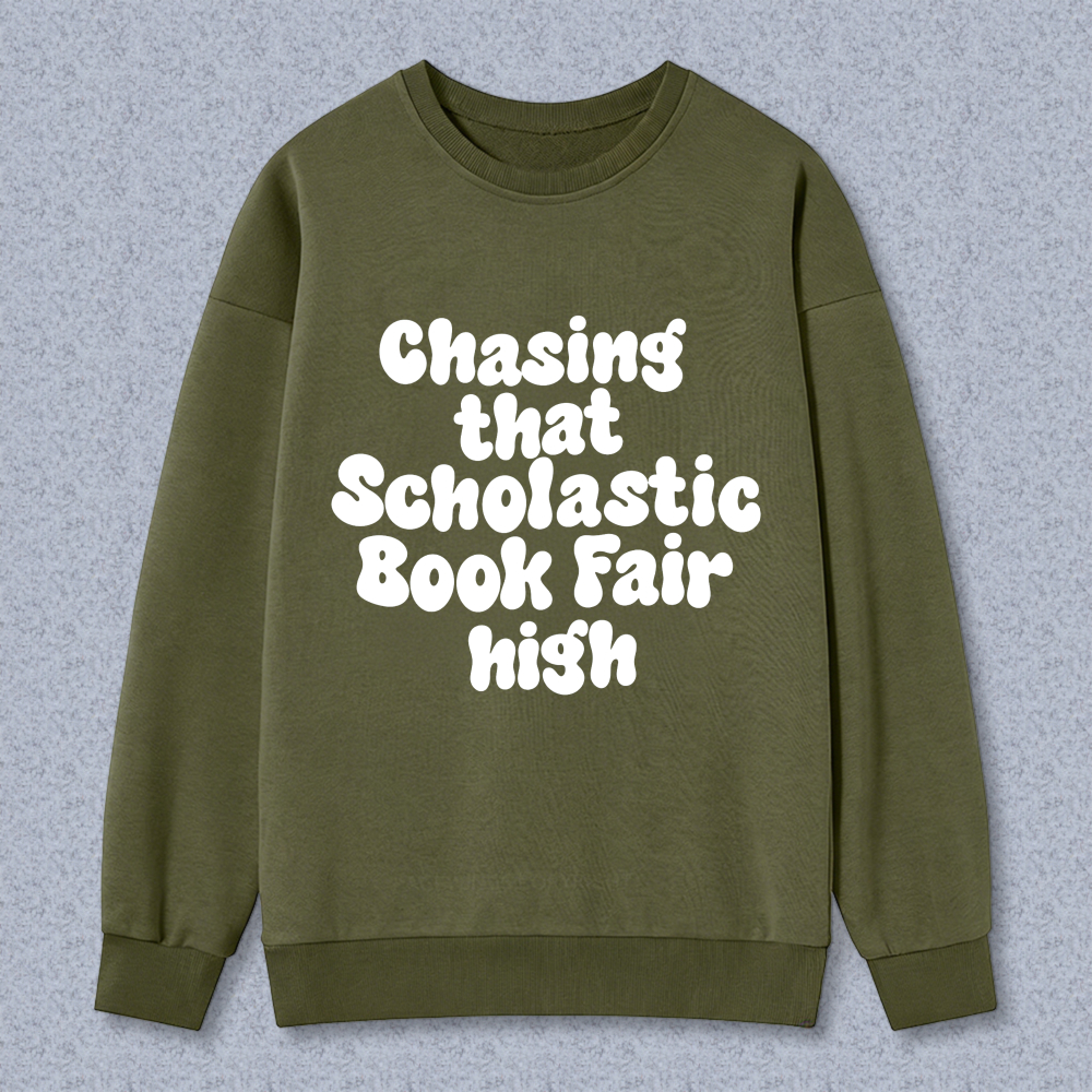 Wardrobecart Chasing That Scholastic Book Fair High Unisex Classic Sweatshirt