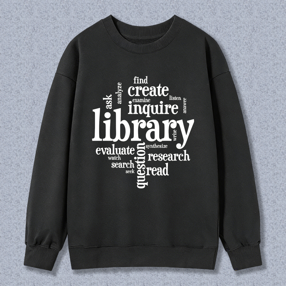 Wardrobecart Library Word Art Design Unisex Classic Sweatshirt