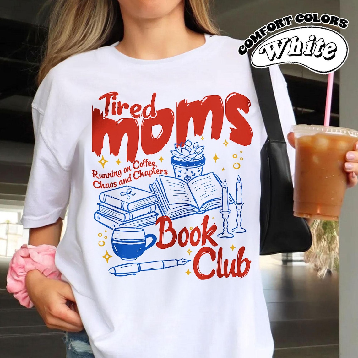Wardrobecart Tired Moms Book Club Running On Coffee Chaos And Chapters Unisex Classic T-shirt