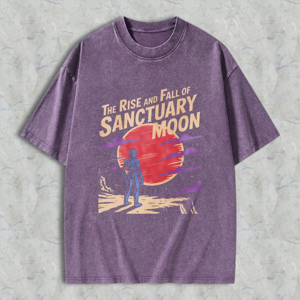 Wardrobecart The Rise And Fall Of Sanctuary Moon Space Adventure Unisex Washed T-shirt