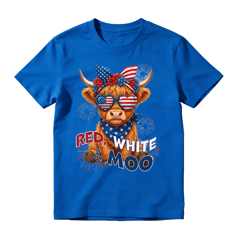 Red White & Moo Highland Cow T-Shirt