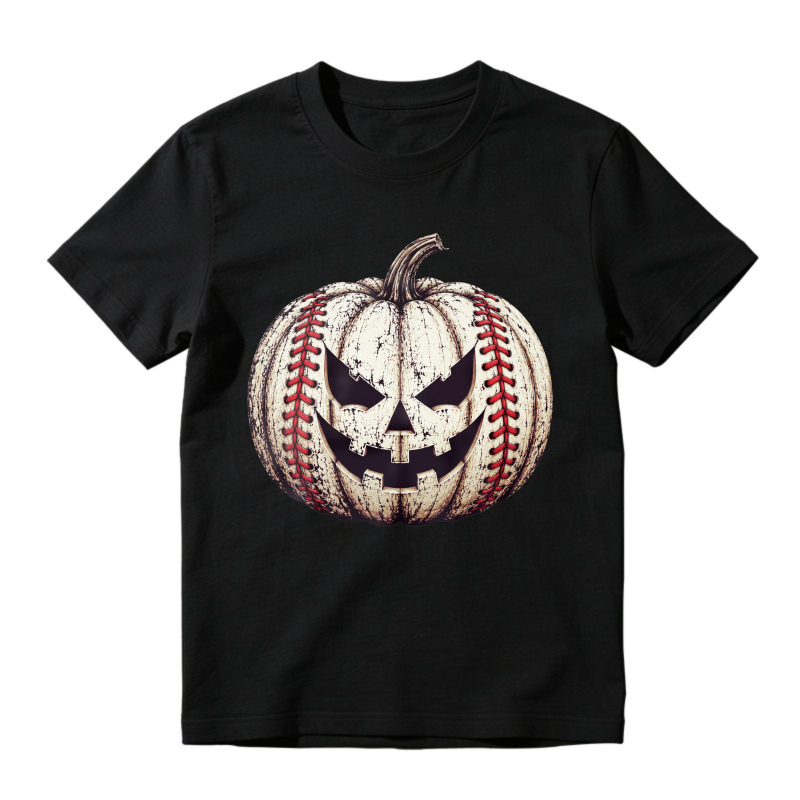 Baseball Pumpkin Face Graphic, Unisex Classic T-shirt