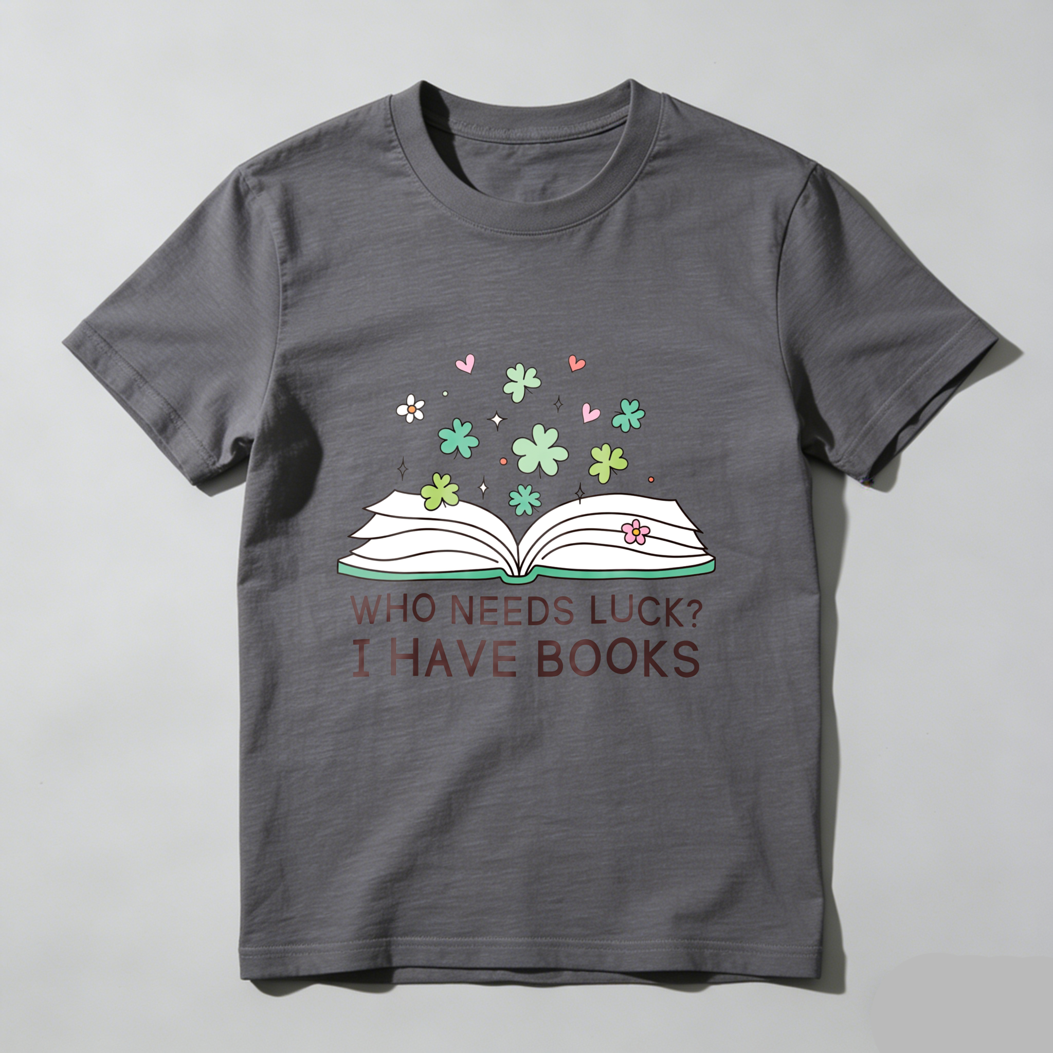 Wardrobecart Open Book With Flowers And Text tshirt