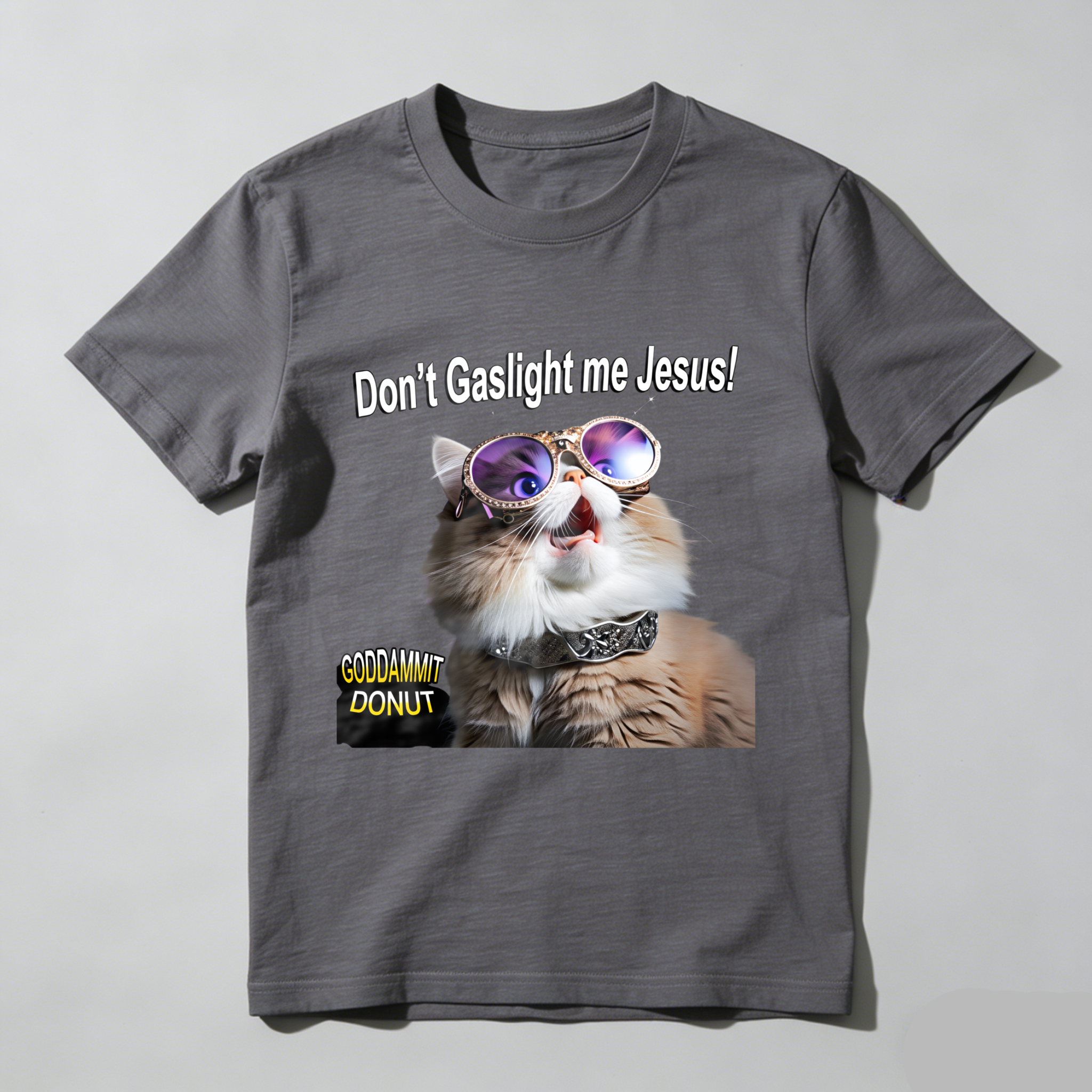 Wardrobecart Don't Gaslight Me  Cat With Sunglasses Tshirt