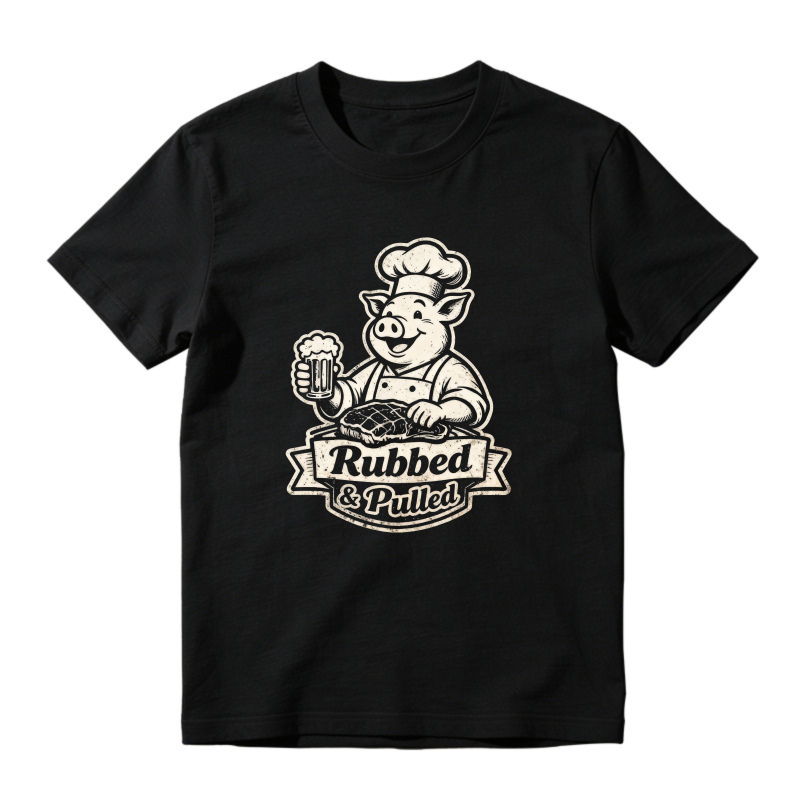 Chef Pig Holding Beer And Ribs Rubbed And Pulled Barbecue Humor Unisex Classic T-shirt