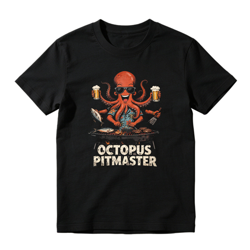 Octopus Pitmaster Grilling Seafood Beer Funny Graphic Unisex Classic T-shirt