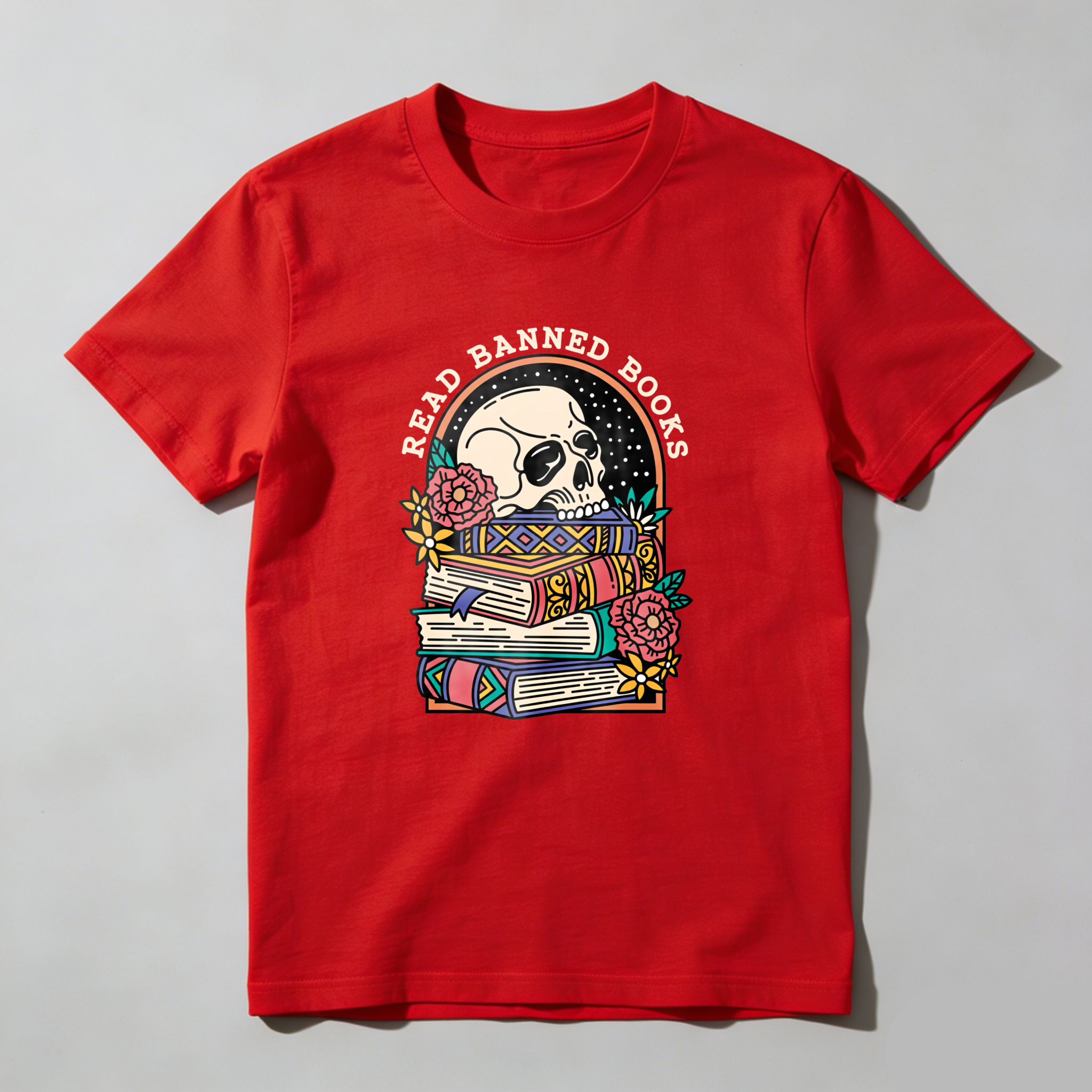 Wardrobecart Read Banned Books Skull And Books Tshirt