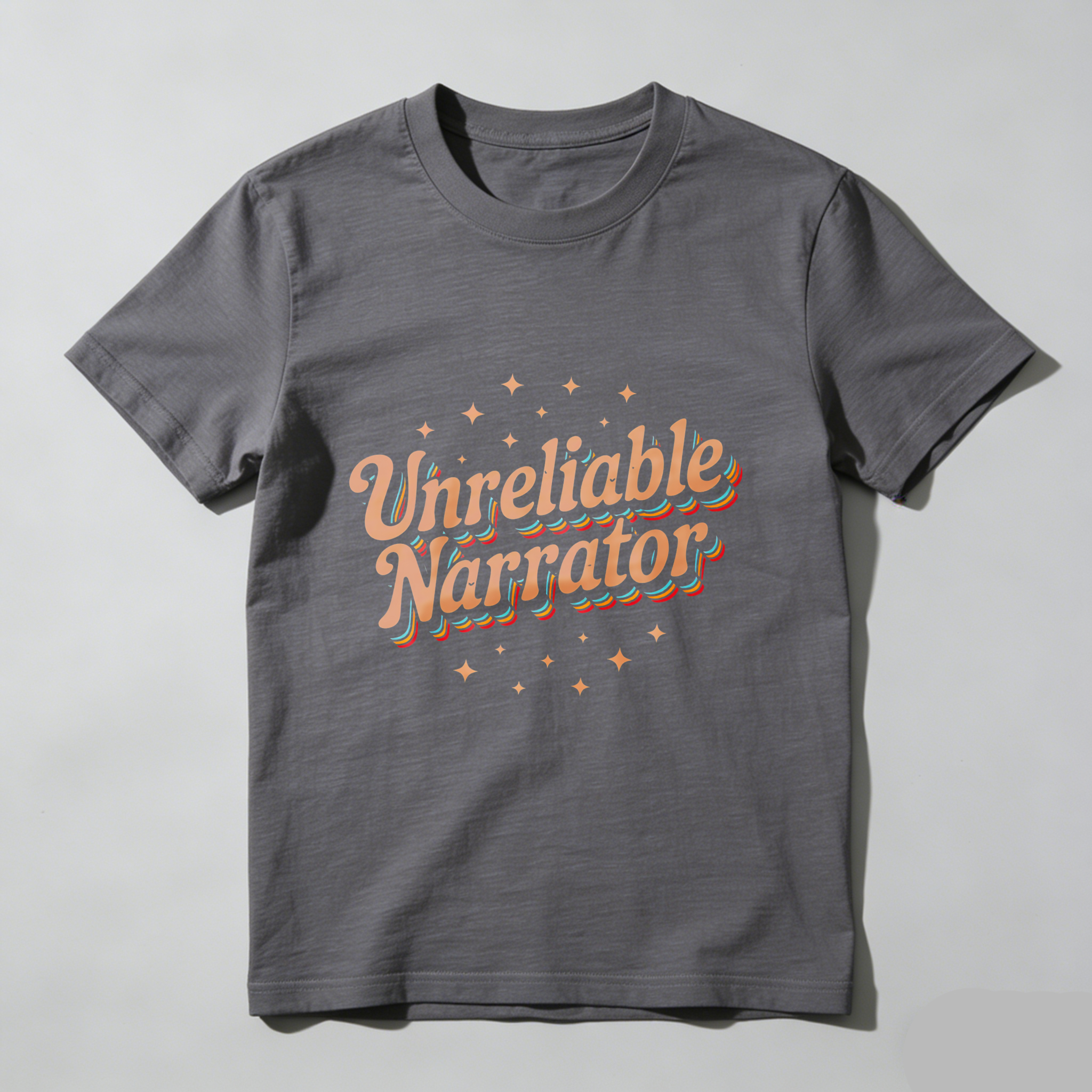 Wardrobecart Unreliable Narrator With Star Accents Tshirt
