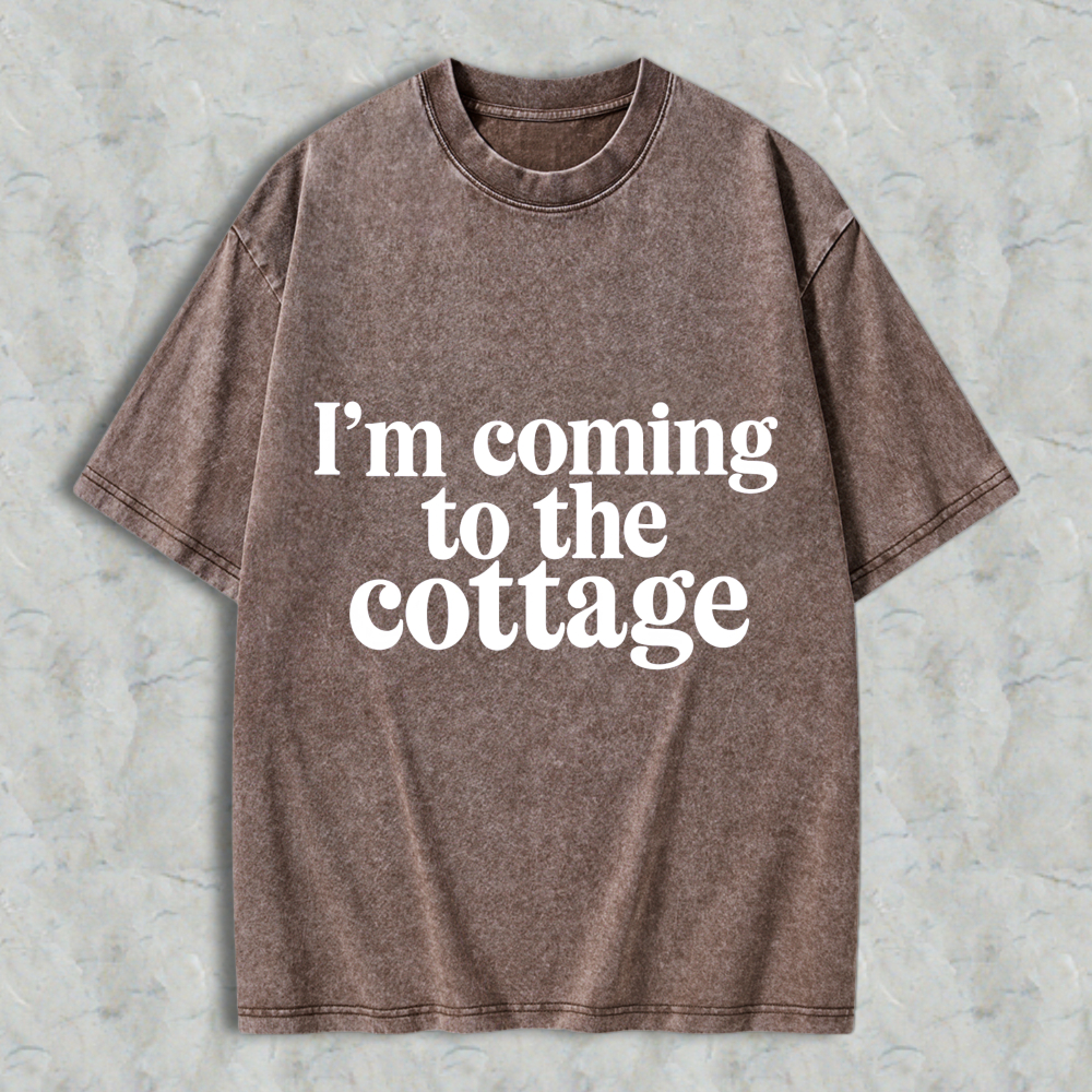 Wardrobecart Im Coming To The Cottage Unisex Washed T-shirt