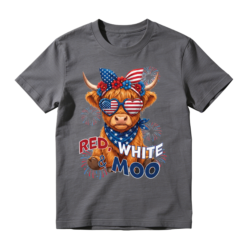 Red White & Moo Highland Cow T-Shirt