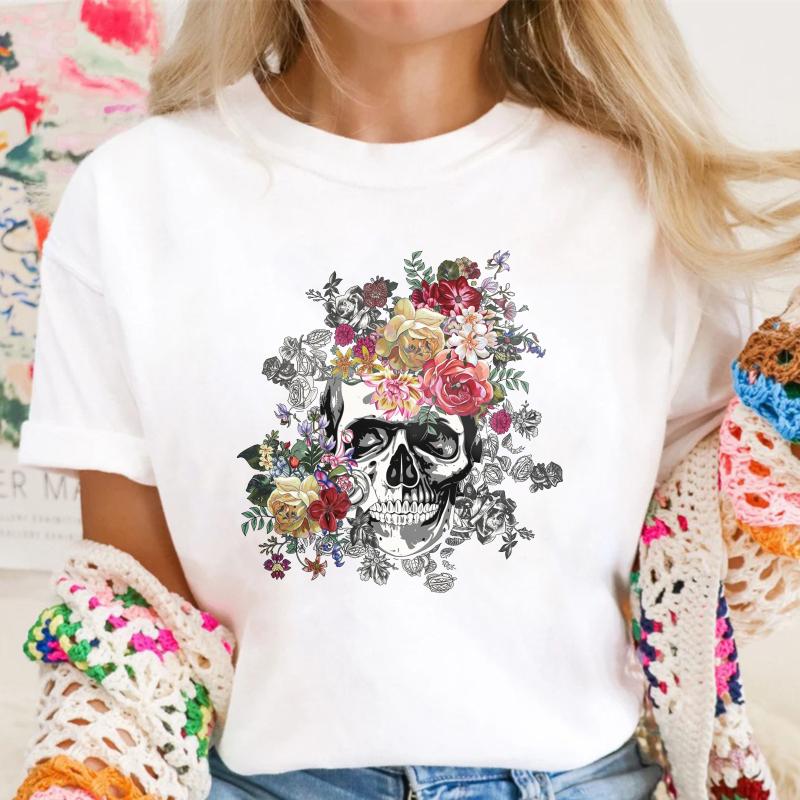 Floral Skull Art, Unisex Classic T-shirt