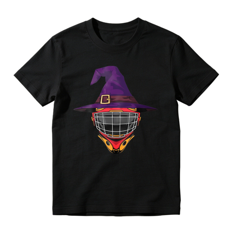 Purple Witch Hat Hockey Goalie Mask Graphic Unisex Classic T-shirt