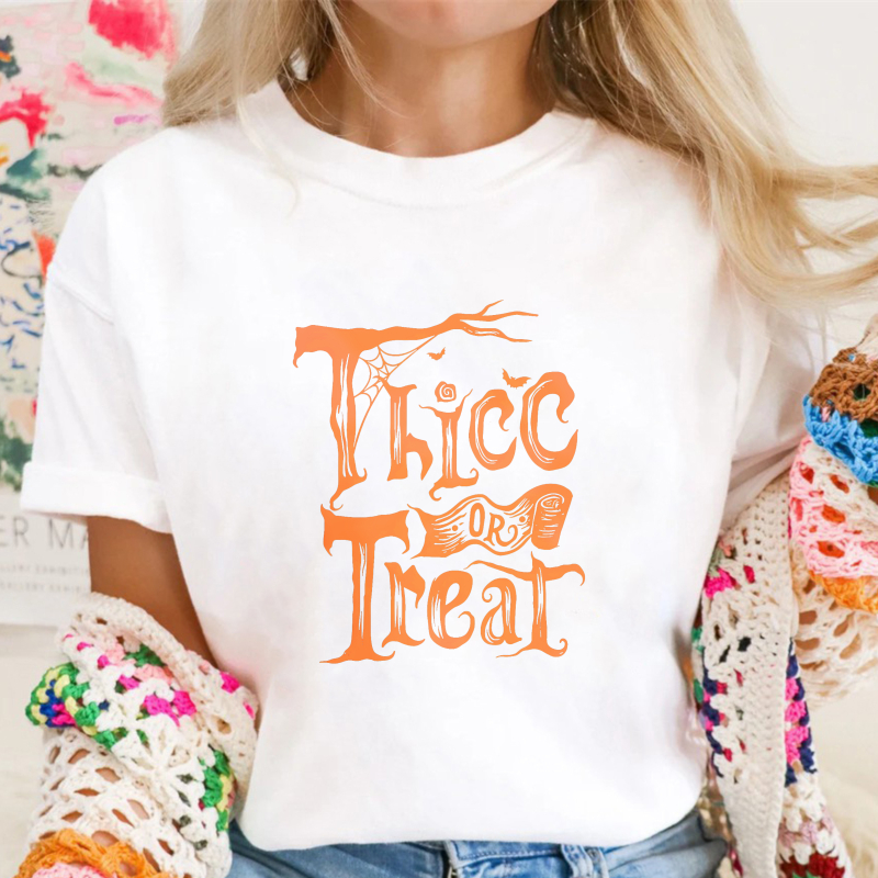 Thicc Or Treat Halloween Funny Quote Unisex Classic T-shirt