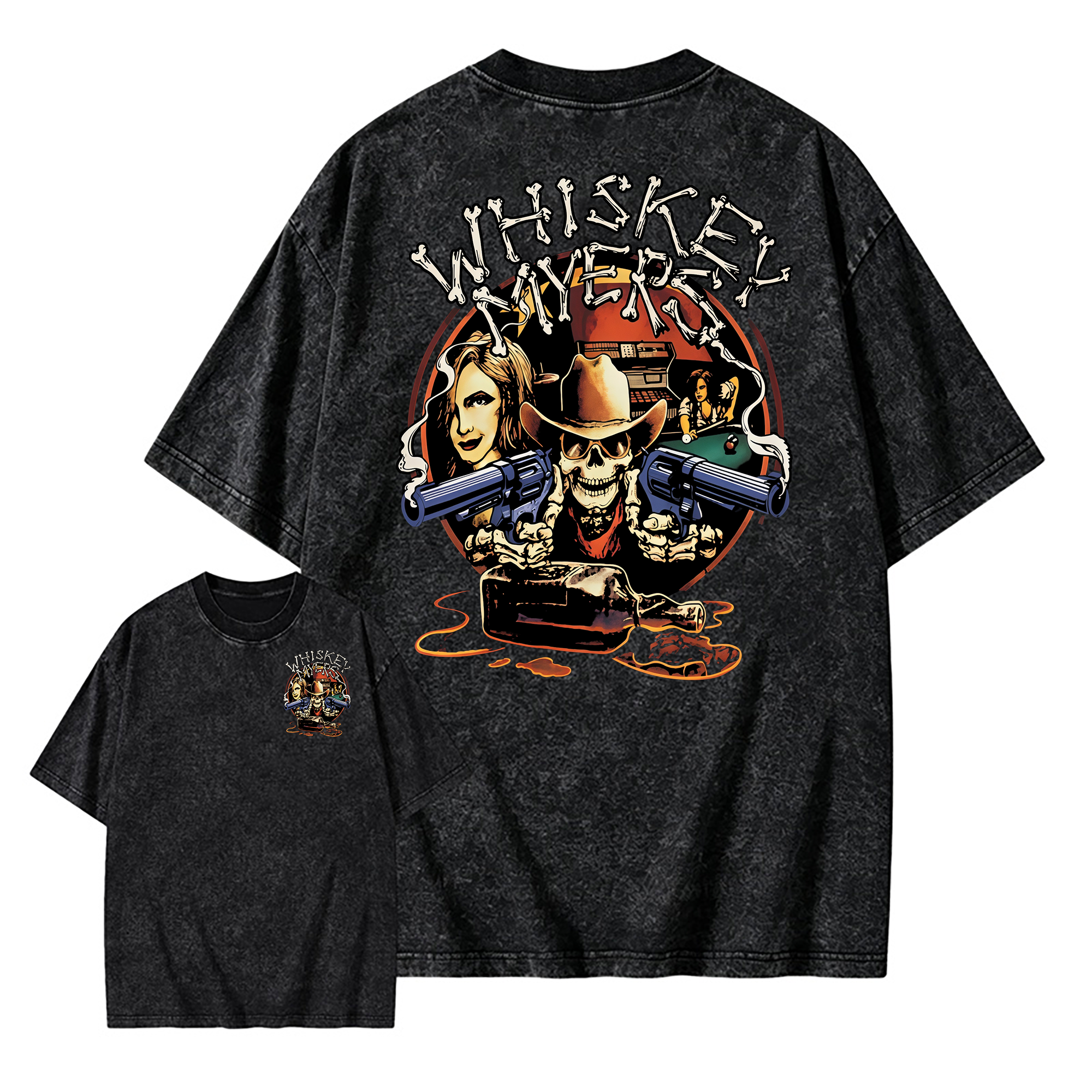 Wh1skey Myers Vintage Rock Band Shirt Washed T-shirt