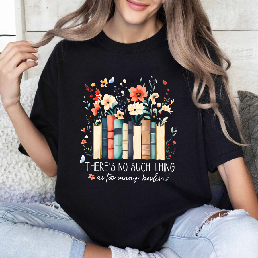 Wardrobecart Books And Flowers With Text Tshirt