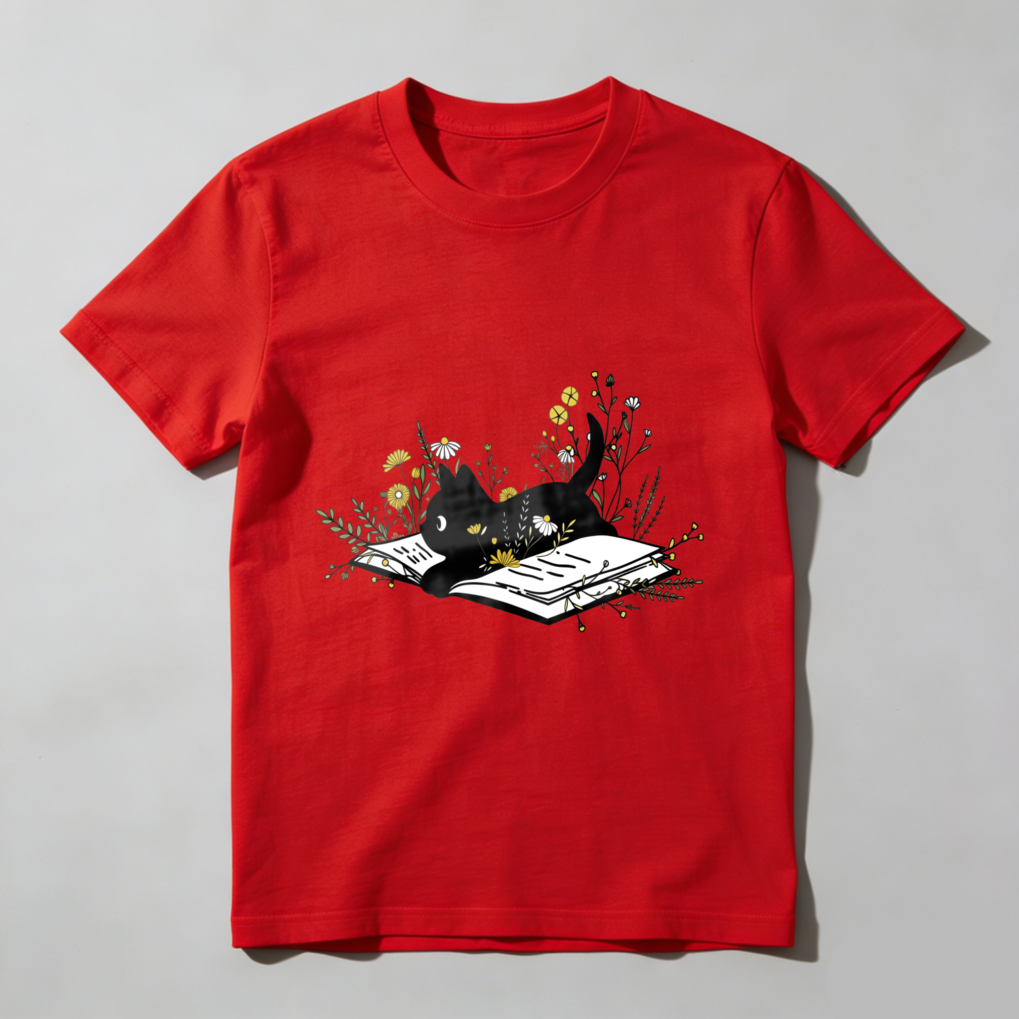 Wardrobecart Open Book With Flowers And Leaves Tshirt