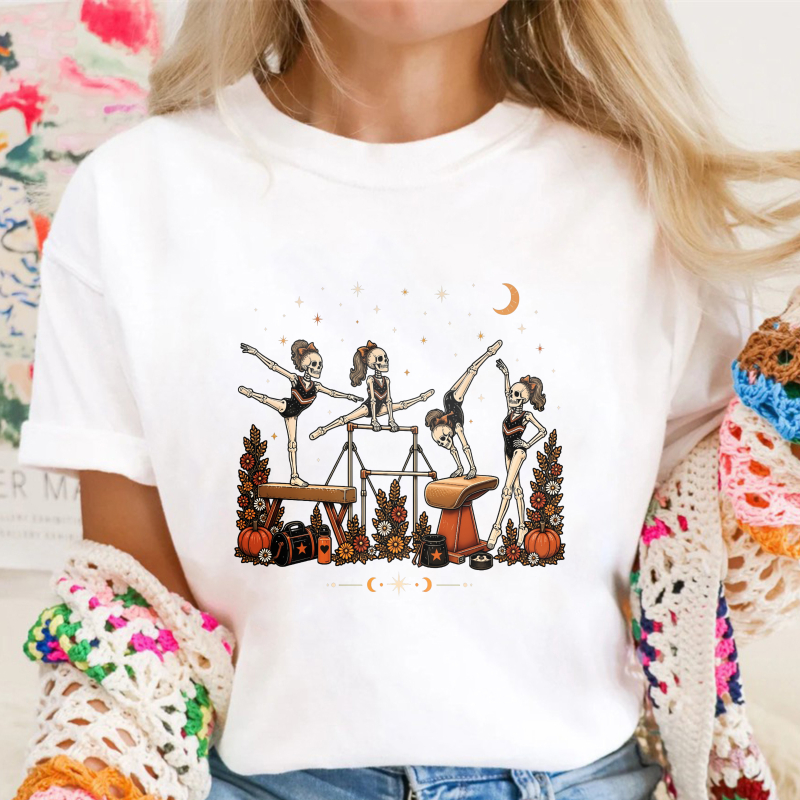Skeleton Ballerinas Dancing On Stage With Moon And Stars Unisex Classic T-shirt