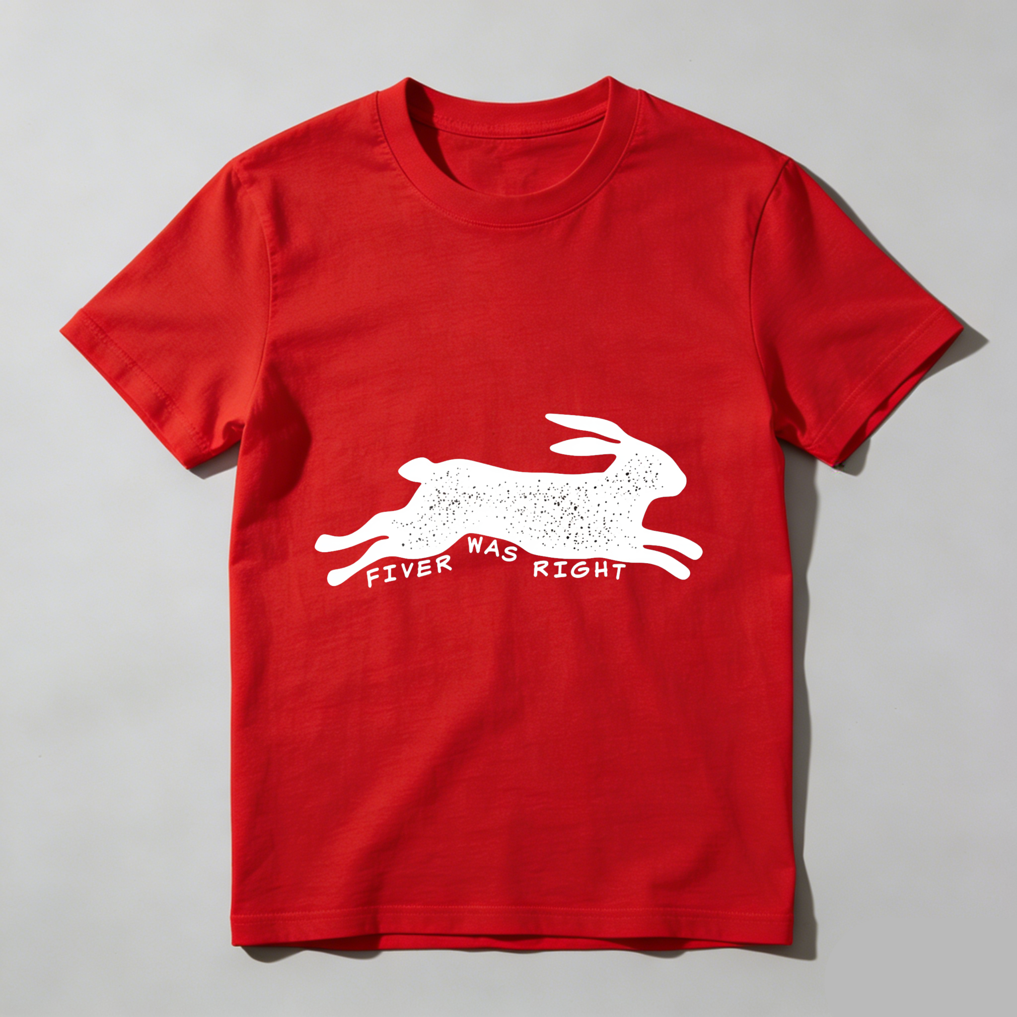 Wardrobecart Fiver Was Right Rabbit Print Tshirt