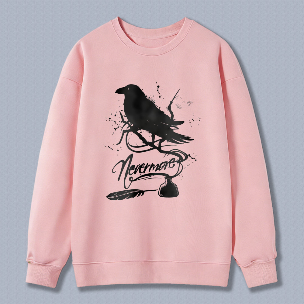 Wardrobecart Crow Nevermore Feather Unisex Classic Sweatshirt