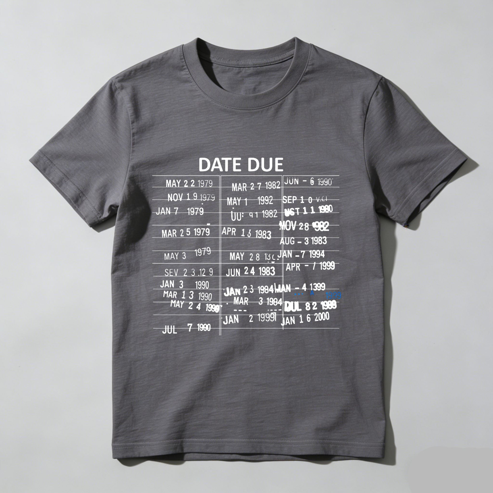 Wardrobecart Date Due Library Card Dates Tshirt