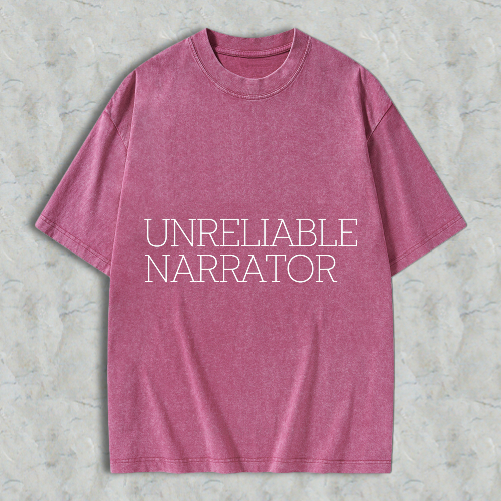 Wardrobecart Unreliable Narrator Unisex Washed T-shirt