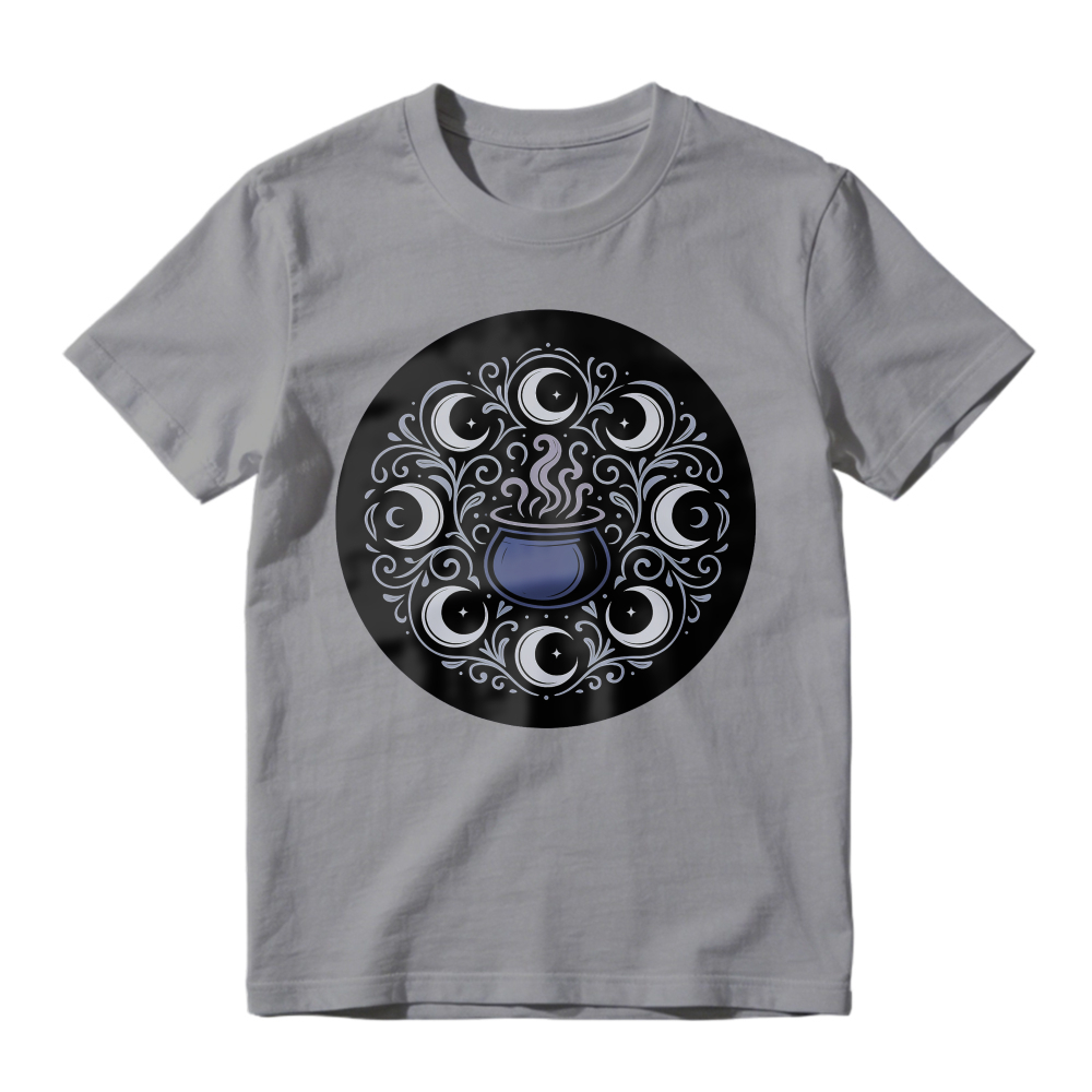 Mystical Blue Cauldron With Eyes And Swirls Mandala, Unisex Classic T-shirt