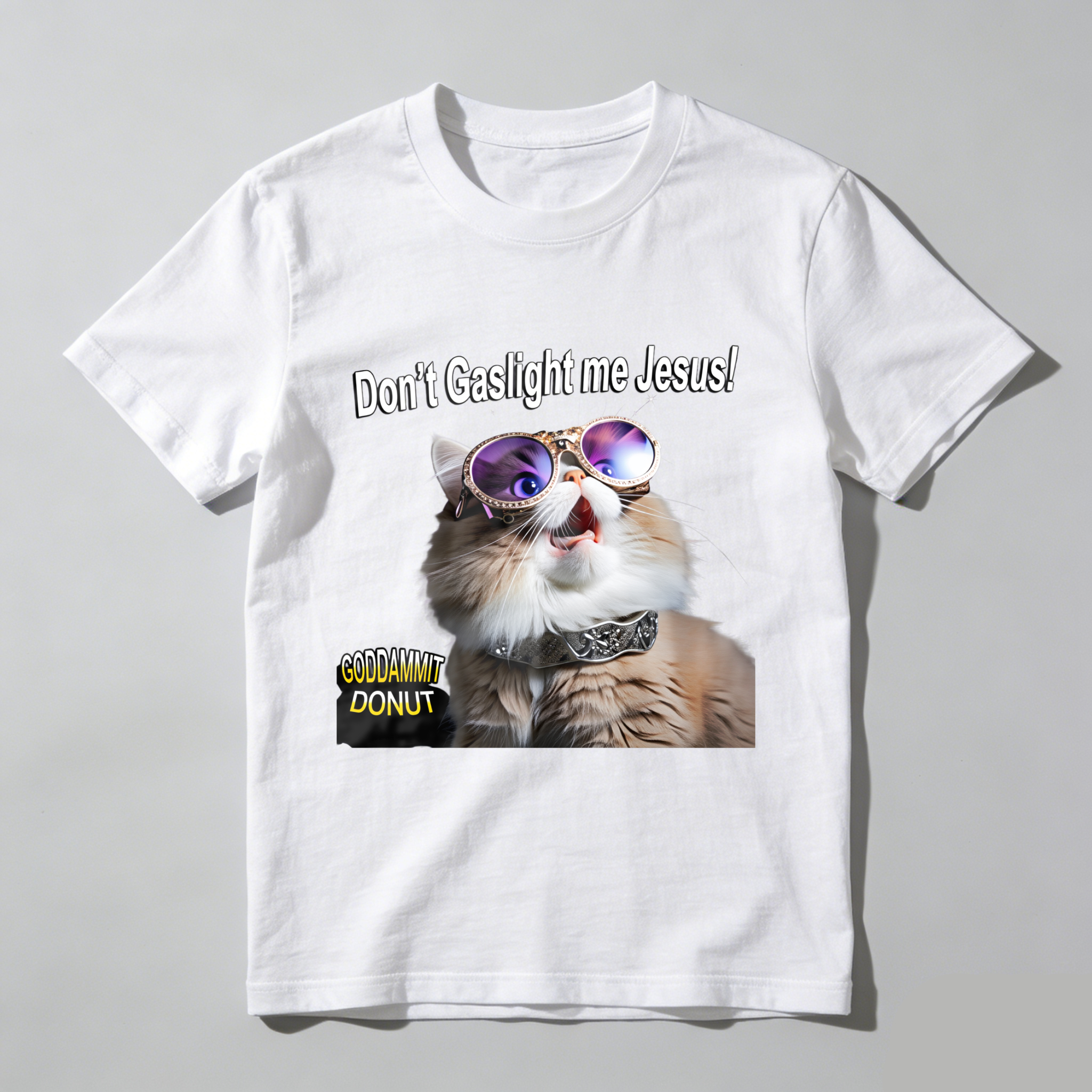 Wardrobecart Don't Gaslight Me  Cat With Sunglasses Tshirt