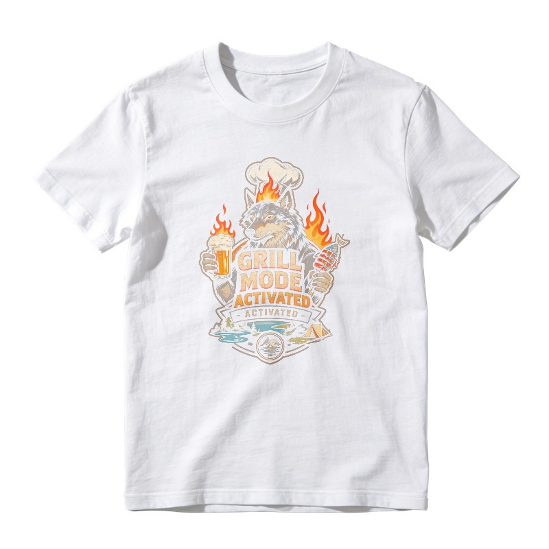 Wolf Chef Grill Mode Activated With Beer And Skewer Unisex Classic T-shirt