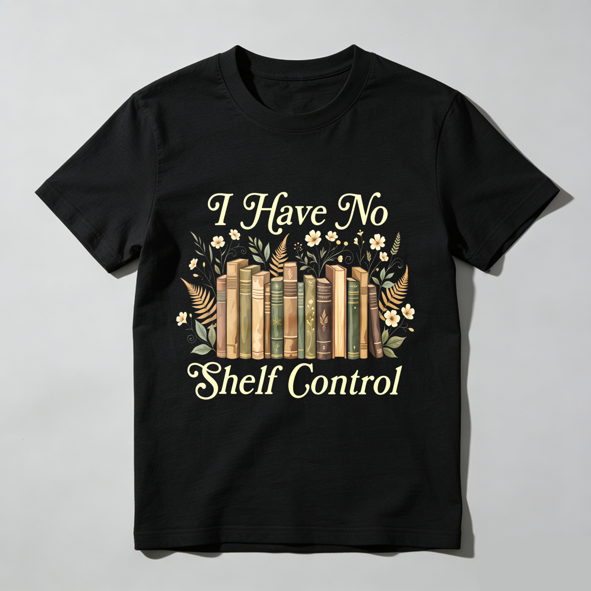 Wardrobecart Bookshelf And Flowers I Have No Shelf Control Unisex Classic T-shirt