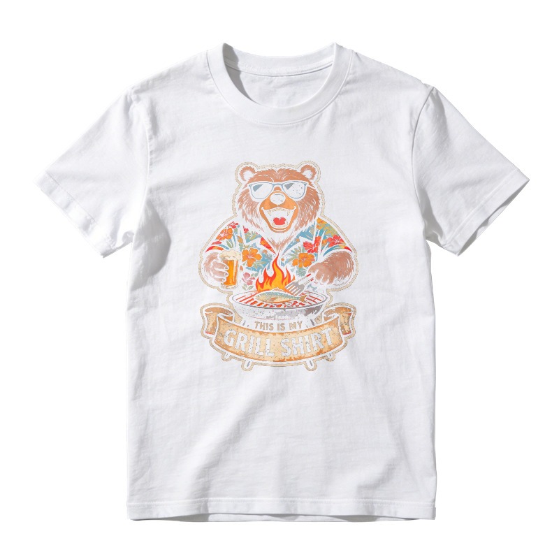 Funny Bear Wearing Sunglasses Grilling With Beer This Is My Grill Shirt Unisex Classic T-shirt