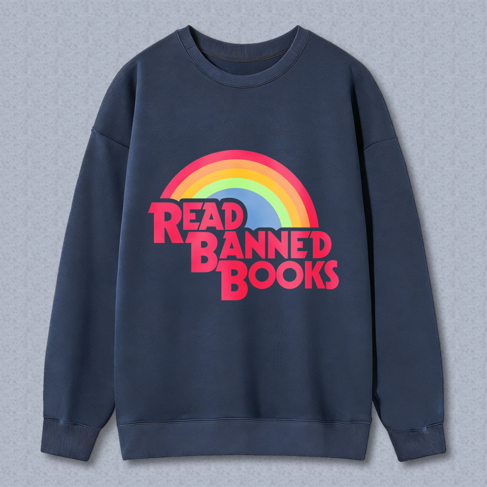 Wardrobecart Read Banned Books Rainbow Design Unisex Classic Sweatshirt