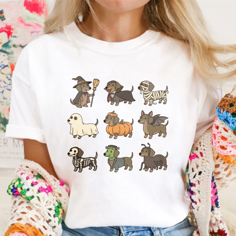 Halloween Dachshund Dogs In Costumes, Unisex Classic T-shirt