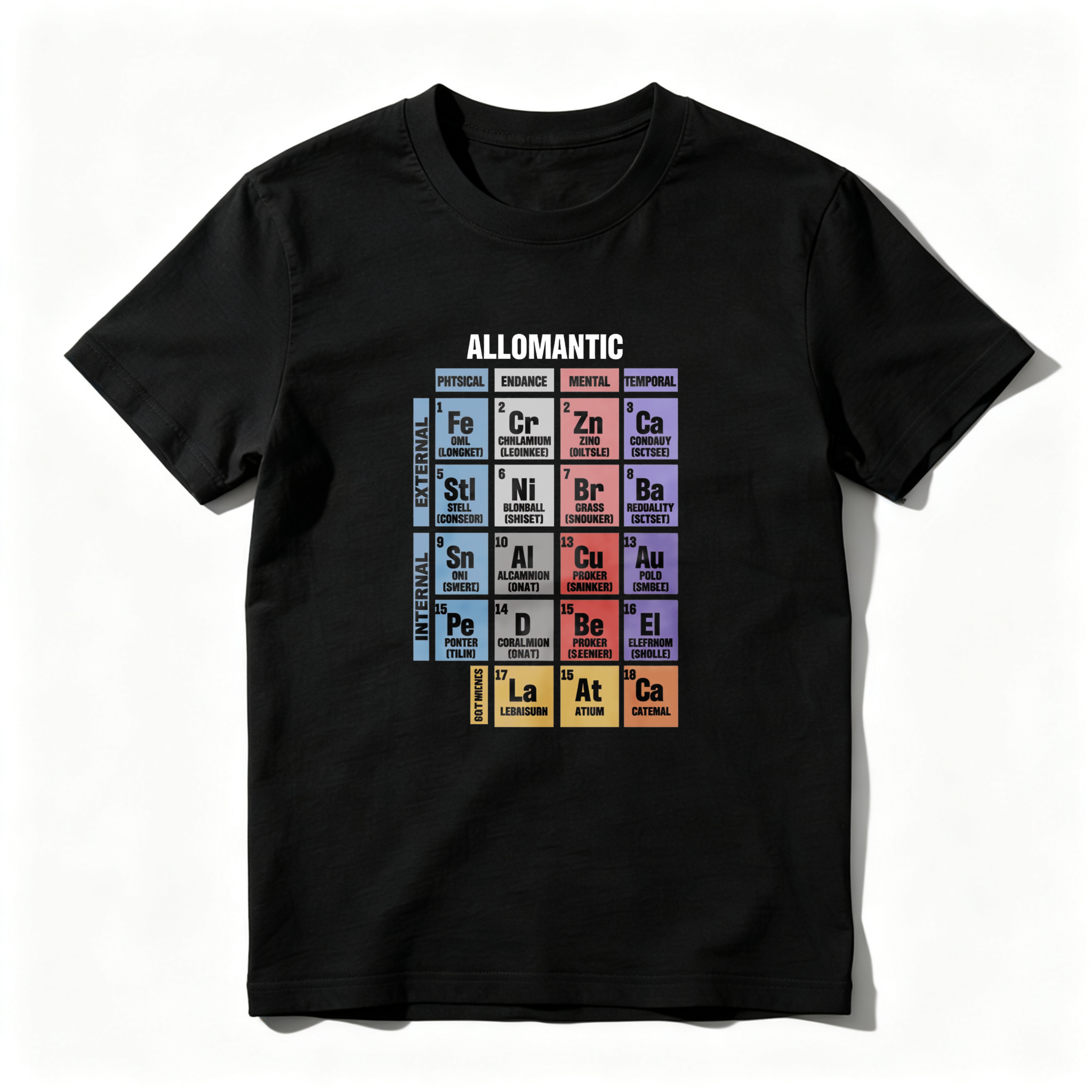 Wardrobecart Allomantic Elemental Periodic Table Design Tshirt