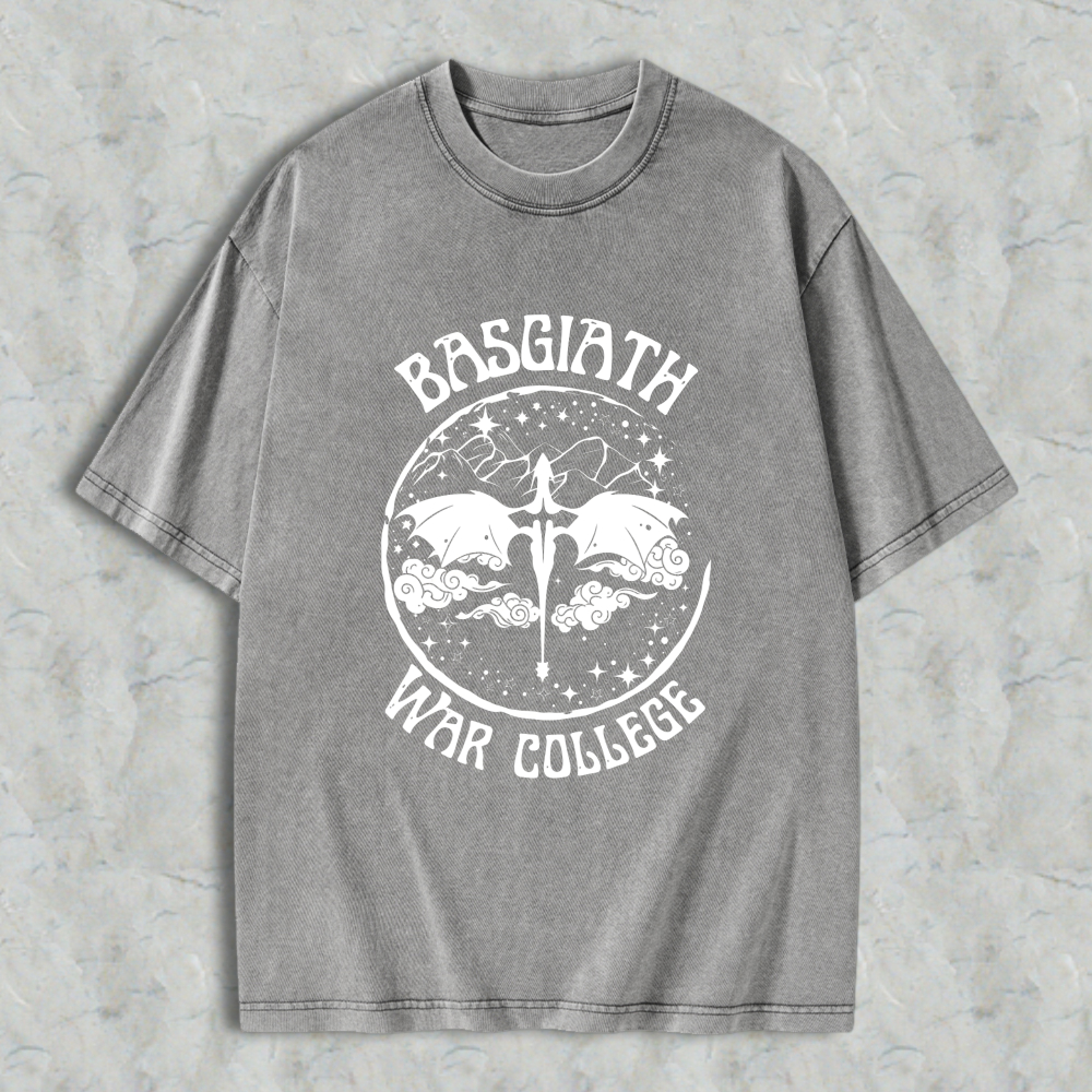 Wardrobecart Basgiath War College Dragon And Sword Emblem Unisex Washed T-shirt