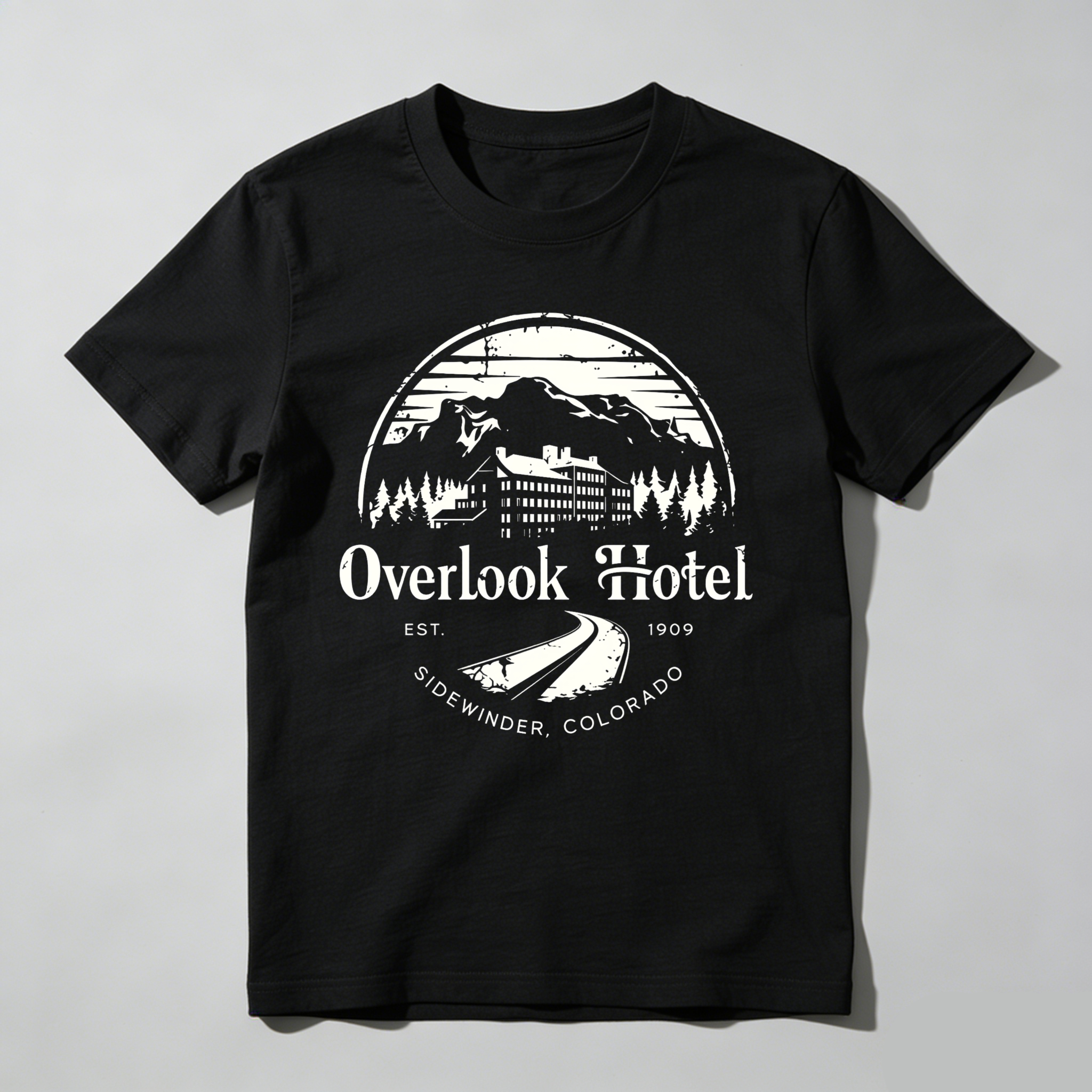 Wardrobecart Overlook Hotel Mountain Scene Design Tshirt