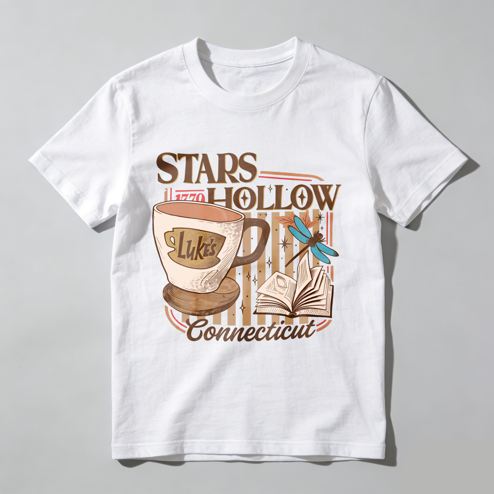 Wardrobecart Stars Hollow Luke's Diner Book Dragonfly Connecticut Tshirt