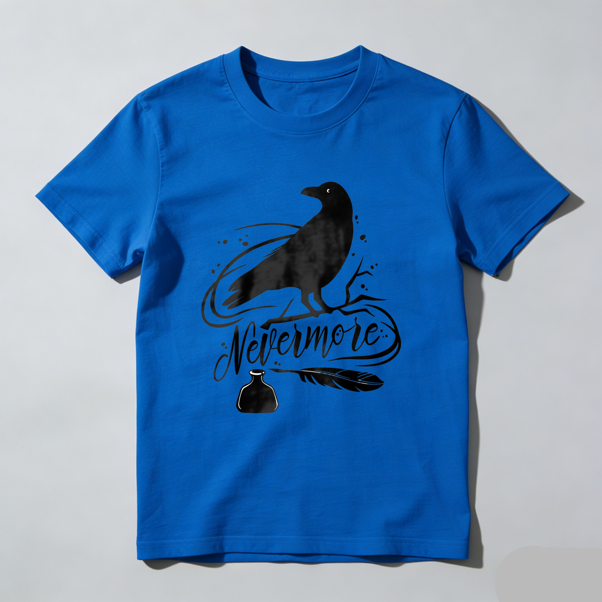 Wardrobecart Nevermore Raven With Feather And Bottle Tshirt
