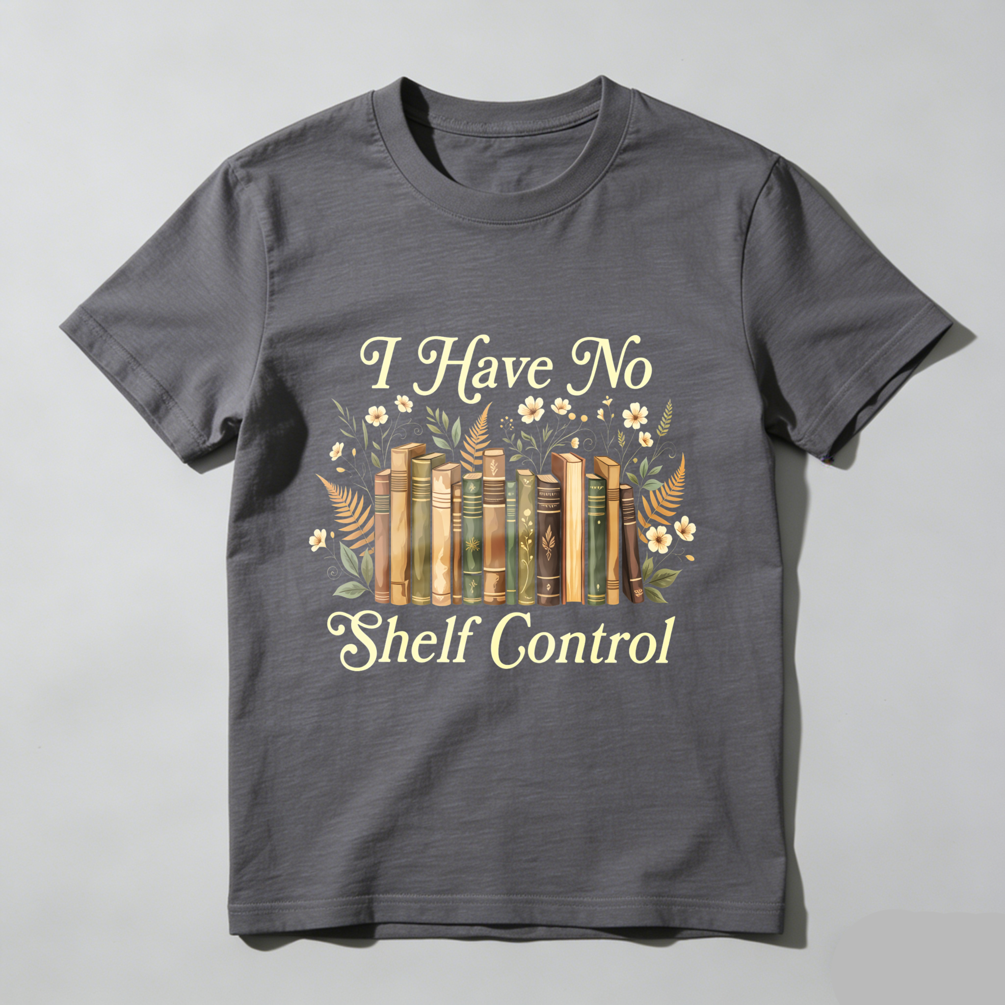 Wardrobecart Bookshelf And Flowers I Have No Shelf Control Unisex Classic T-shirt