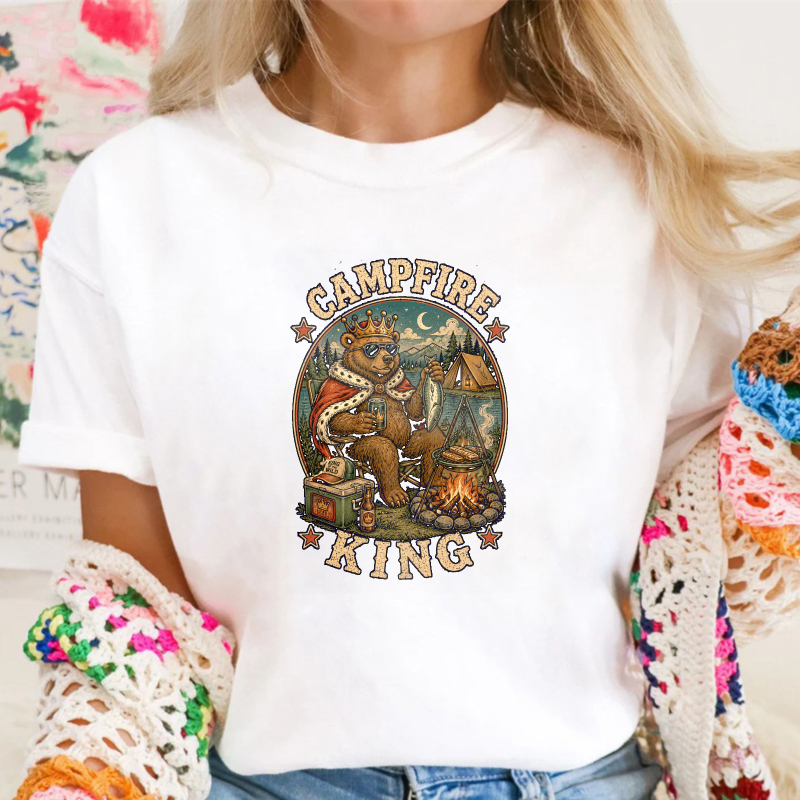 Campfire King Bear Camping Adventure Unisex Classic T-shirt