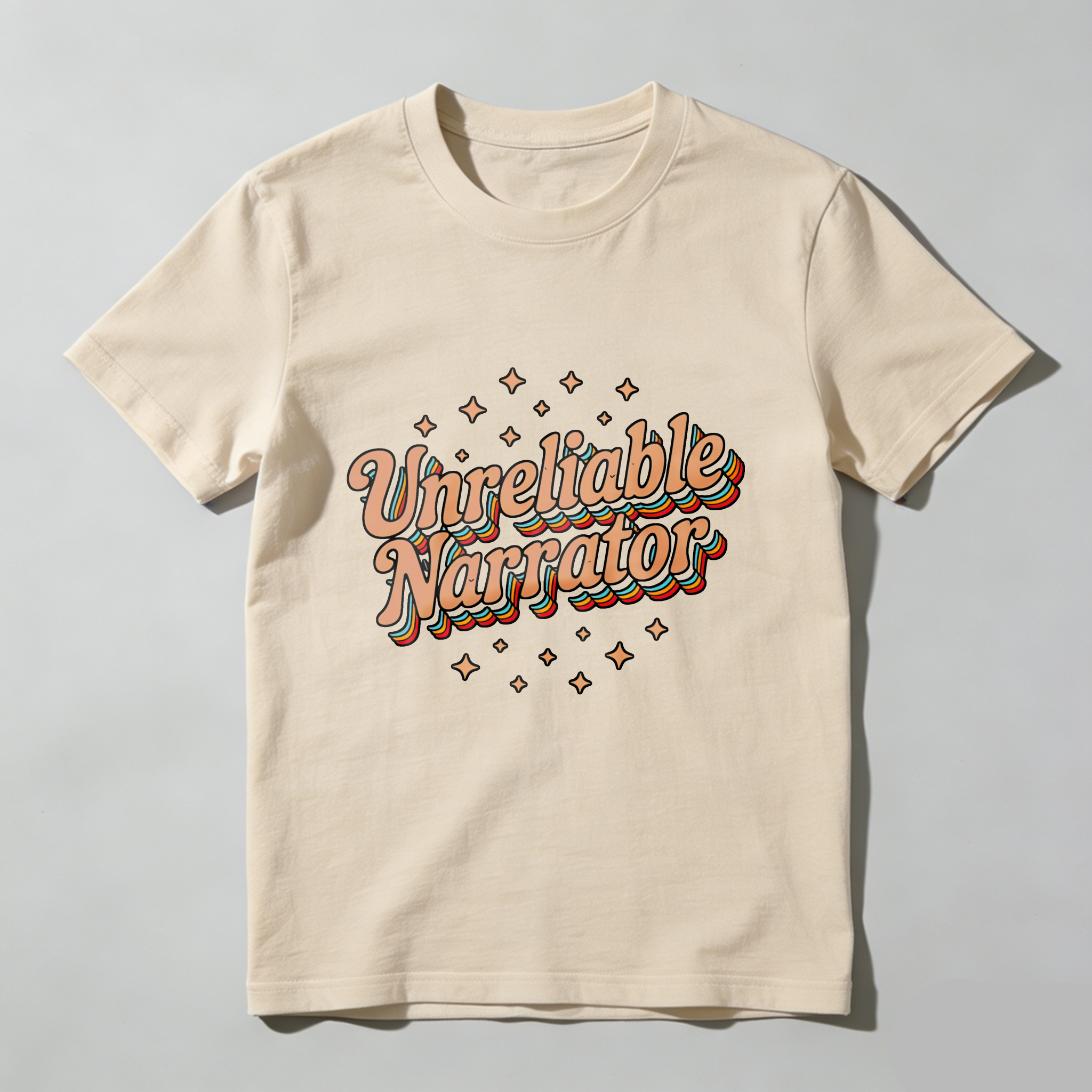 Wardrobecart Unreliable Narrator With Star Accents Tshirt