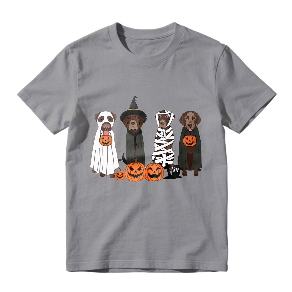 Halloween Dogs In Costumes With Pumpkins, Unisex Classic T-shirt
