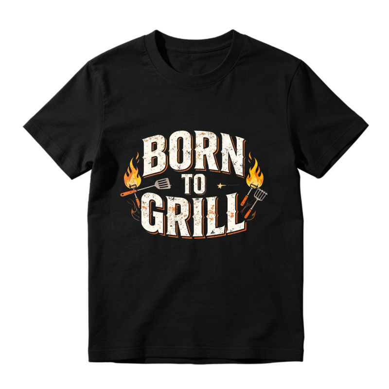 Born To Grill With Fire And Spatula Graphic Unisex Classic T-shirt