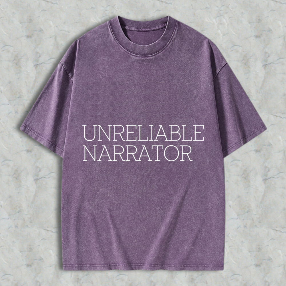 Wardrobecart Unreliable Narrator Unisex Washed T-shirt